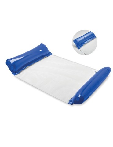 Hamac flottant gonflable publicitaire personnalisé HAMAFLOAT Matières : PVC Couleurs : bleu royal personnalisable avec votre log