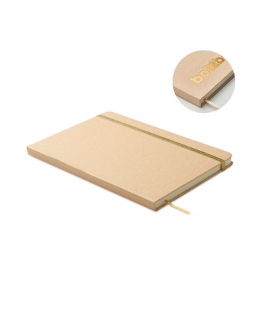 Carnet A5 publicitaire à couleur révélée ROUTE Couleurs : doré Matières : carton de lait recyclé personnalisable avec votre logo