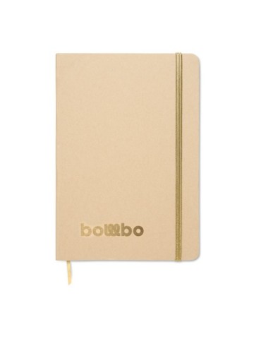 Carnet A5 publicitaire à couleur révélée ROUTE Couleurs : doré Matières : carton de lait recyclé goodies personnalisé en stock