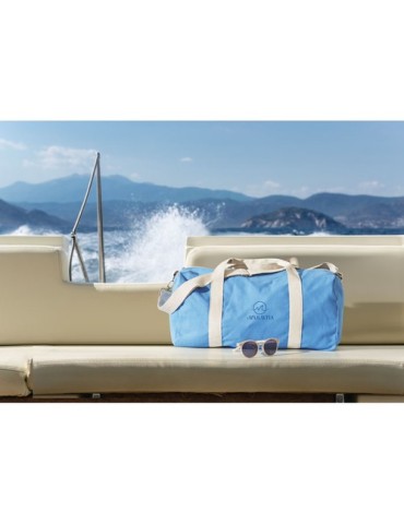 Sac de sport  320 gr/m² personnalisé MALDI Matières : coton recyclé Couleurs : turquoise accessoire événementiel unique