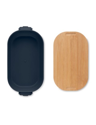Boîte à lunch publicitaire en PP 700 ml LEKKER Matières : polypropylène (PP) Couleurs : bleu marine impression logo haute qualit