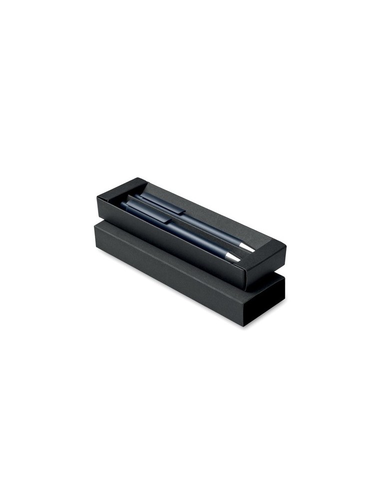 Set de stylos s en aluminium recyclé - ORWELL Matières : aluminium recyclé  Couleurs : bleu marine