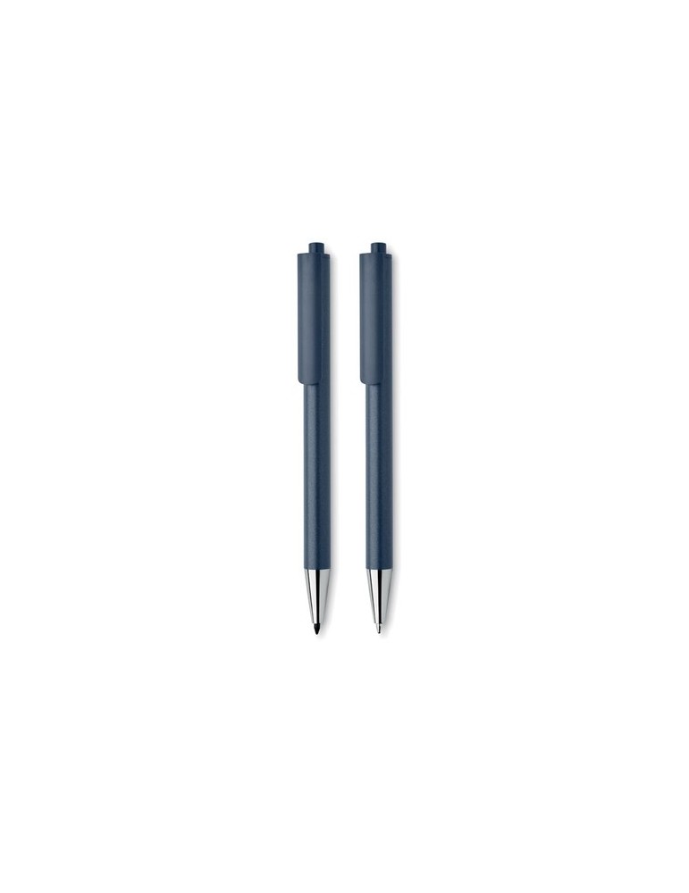 Set de stylos s en aluminium recyclé - ORWELL Matières : aluminium recyclé  Couleurs : bleu marine marquage laser ultra précis