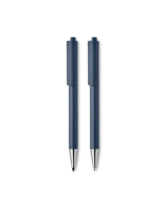 Set de stylos s en aluminium recyclé - ORWELL Matières : aluminium recyclé  Couleurs : bleu marine marquage laser ultra précis
