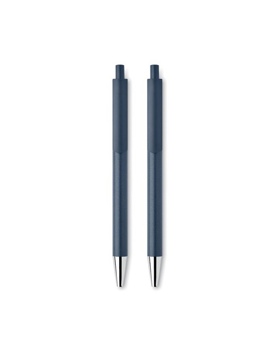 Set de stylos s en aluminium recyclé - ORWELL Matières : aluminium recyclé  Couleurs : bleu marine objet promotionnel éco-respon