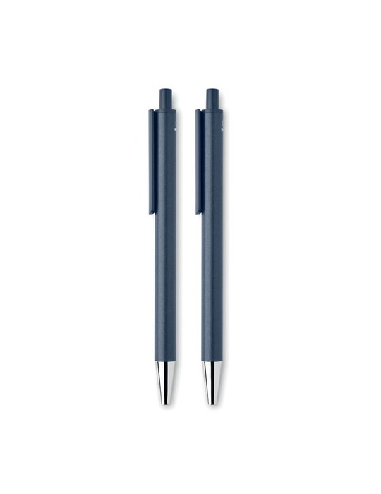 Set de stylos s en aluminium recyclé - ORWELL Matières : aluminium recyclé  Couleurs : bleu marine goodies entreprise design