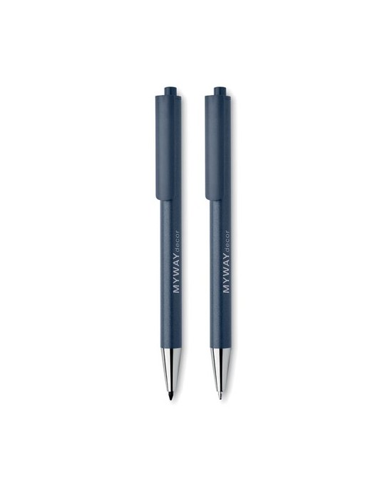 Set de stylos s en aluminium recyclé - ORWELL Matières : aluminium recyclé  Couleurs : bleu marine cadeau client original
