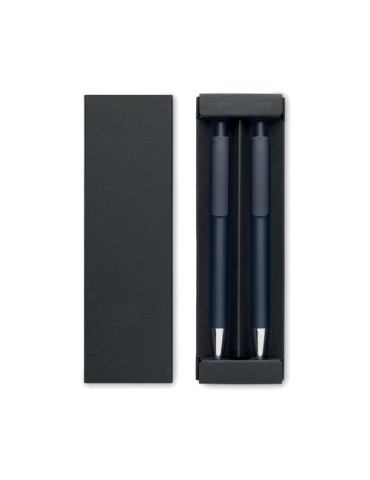 Set de stylos s en aluminium recyclé - ORWELL Matières : aluminium recyclé  Couleurs : bleu marine personnalisation sur mesure