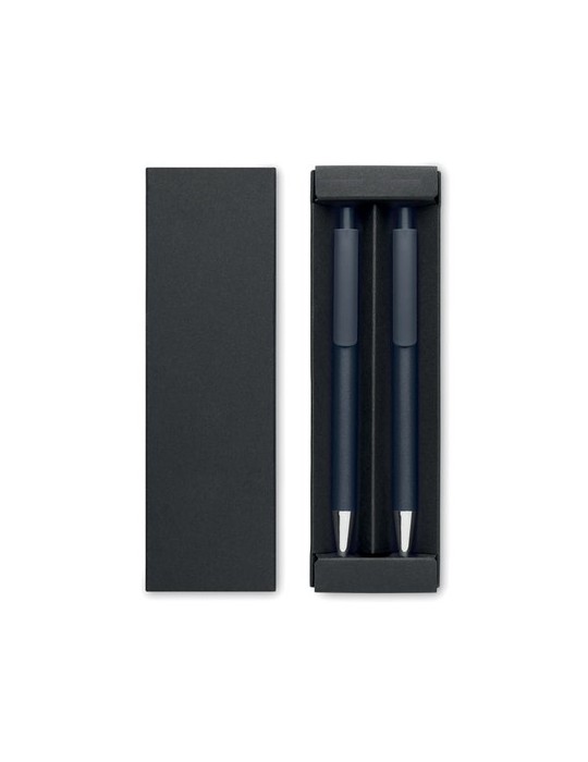 Set de stylos s en aluminium recyclé - ORWELL Matières : aluminium recyclé  Couleurs : bleu marine personnalisation sur mesure