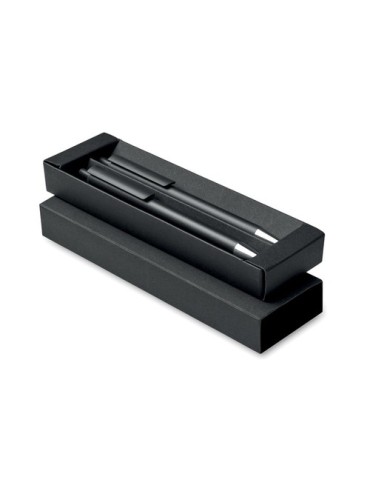 Set de stylos s en aluminium recyclé - ORWELL Matières : aluminium recyclé  Couleurs : noir personnalisable avec votre logo