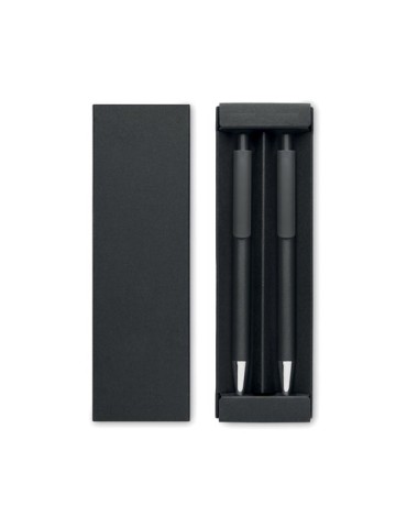Set de stylos s en aluminium recyclé - ORWELL Matières : aluminium recyclé  Couleurs : noir objet promo petit budget