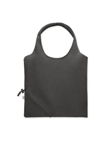 Shopping pliable publicitaire 140 gr/m² CARRIE COLOUR Matières : coton recyclé Couleurs : noir 2