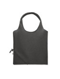 Shopping pliable publicitaire 140 gr/m² CARRIE COLOUR Matières : coton recyclé Couleurs : noir objet promo petit budget