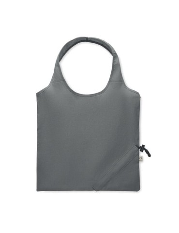 Shopping pliable publicitaire 140 gr/m² CARRIE COLOUR Matières : coton recyclé Couleurs : pierre marquage couleur éclatante