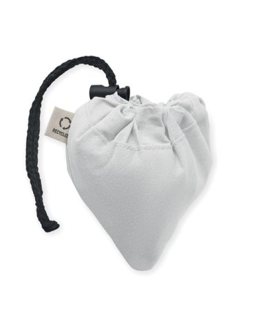 Shopping pliable publicitaire 140 gr/m² CARRIE COLOUR Matières : coton recyclé Couleurs : blanc impression haute définition