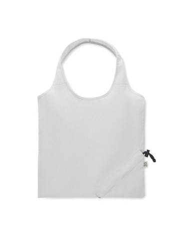 Shopping pliable publicitaire 140 gr/m² CARRIE COLOUR Matières : coton recyclé Couleurs : blanc objet promo petit budget