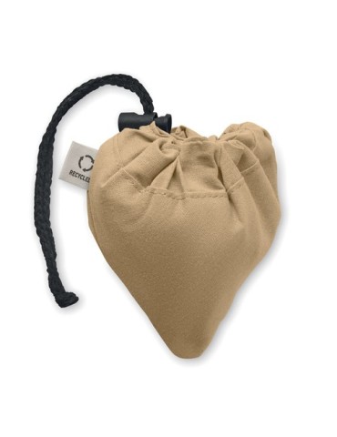 Shopping pliable publicitaire 140 gr/m² CARRIE COLOUR Matières : coton recyclé Couleurs : kaki cadeau collaborateur premium