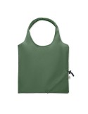 Shopping pliable publicitaire 140 gr/m² CARRIE COLOUR Matières : coton recyclé Couleurs : vert foncé personnalisation sur mesure