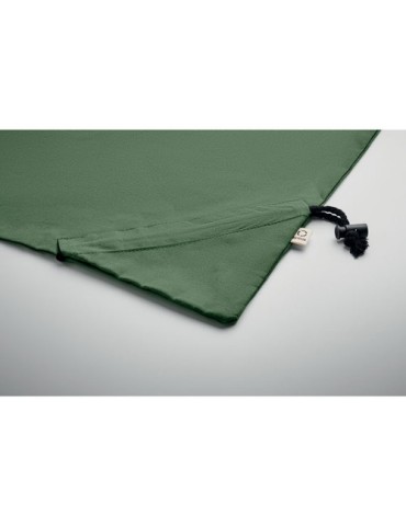 Shopping pliable publicitaire 140 gr/m² CARRIE COLOUR Matières : coton recyclé Couleurs : vert foncé cadeau entreprise pas cher