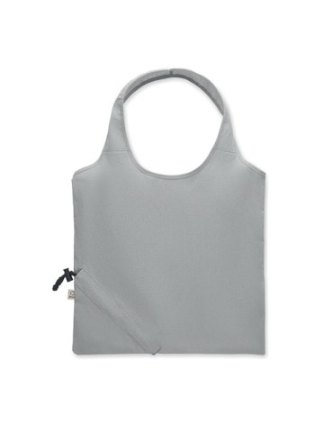 Shopping pliable publicitaire 140 gr/m² CARRIE COLOUR Matières : coton recyclé Couleurs : gris goodies entreprise design