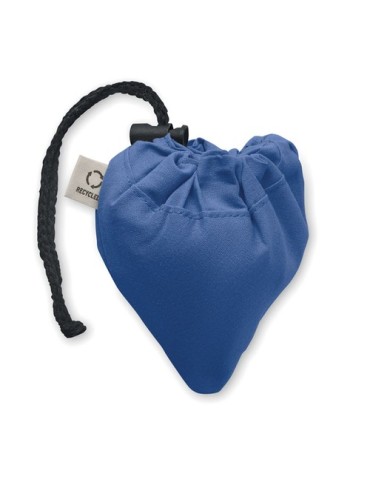Shopping pliable publicitaire 140 gr/m² CARRIE COLOUR Matières : coton recyclé Couleurs : bleu royal cadeau entreprise pas cher