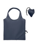Shopping pliable publicitaire 140 gr/m² CARRIE COLOUR Matières : coton recyclé Couleurs : bleu marquage laser ultra précis