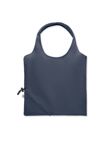 Shopping pliable publicitaire 140 gr/m² CARRIE COLOUR Matières : coton recyclé Couleurs : bleu accessoire événementiel unique