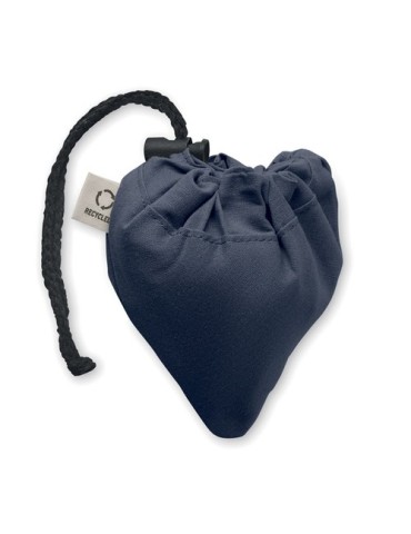 Shopping pliable publicitaire 140 gr/m² CARRIE COLOUR Matières : coton recyclé Couleurs : bleu goodies publicitaire durable