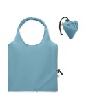 Shopping pliable publicitaire 140 gr/m² CARRIE COLOUR Matières : coton recyclé Couleurs : bleu pétrole objet promotionnel éco-re