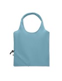 Shopping pliable publicitaire 140 gr/m² CARRIE COLOUR Matières : coton recyclé Couleurs : bleu pétrole cadeau client original