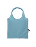 Shopping pliable publicitaire 140 gr/m² CARRIE COLOUR Matières : coton recyclé Couleurs : bleu pétrole goodies personnalisé en s