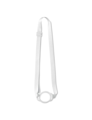 Lanyard publicitaire porte-gobelet 6cm LANCUP Matières : PET Couleurs : blanc impression haute définition