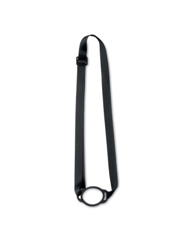 Lanyard publicitaire porte-gobelet 6cm LANCUP Matières : PET Couleurs : noir marquage laser ultra précis