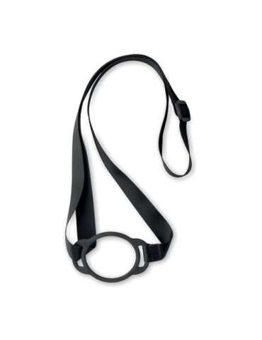 Lanyard publicitaire porte-gobelet 6cm LANCUP Matières : PET Couleurs : noir personnalisation rapide en France