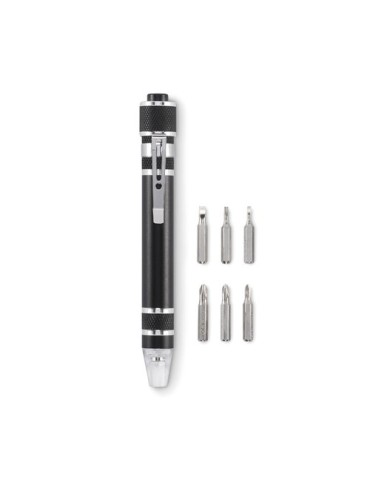 Stylo multi-outils recyclé personnalisé TUBULAR Matières : aluminium recyclé  Couleurs : noir personnalisable avec votre logo