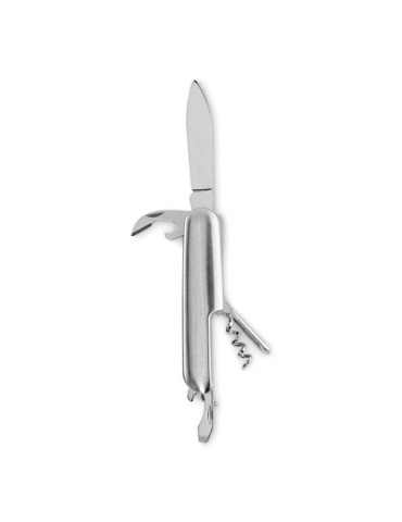 Couteau de poche multi-outils publicitaire personnalisé MULTICHILLO Matières : aluminium recyclé  Couleurs : argenté cadeau entr