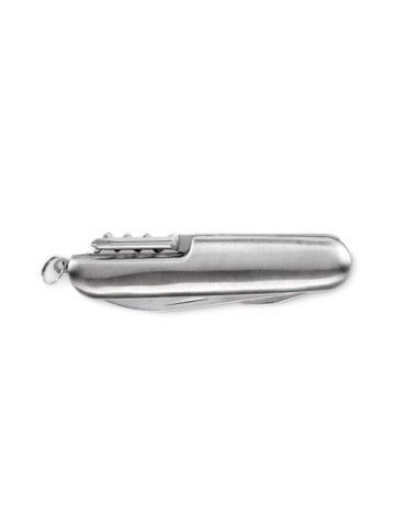 Couteau de poche multi-outils publicitaire personnalisé MULTICHILLO Matières : aluminium recyclé  Couleurs : argenté objet promo