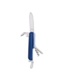 Couteau de poche multi-outils publicitaire personnalisé MULTICHILLO Matières : aluminium recyclé  Couleurs : bleu personnalisabl