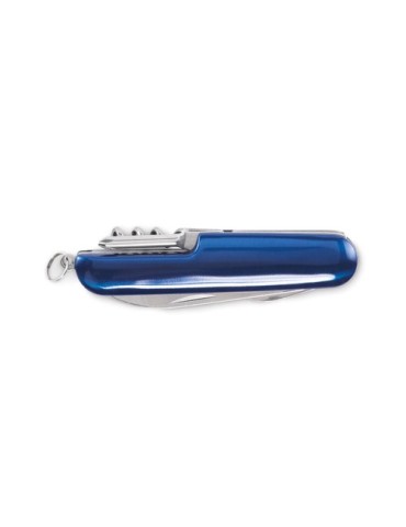 Couteau de poche multi-outils publicitaire personnalisé MULTICHILLO Matières : aluminium recyclé  Couleurs : bleu cadeau collabo