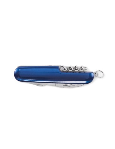 Couteau de poche multi-outils publicitaire personnalisé MULTICHILLO Matières : aluminium recyclé  Couleurs : bleu cadeau client 