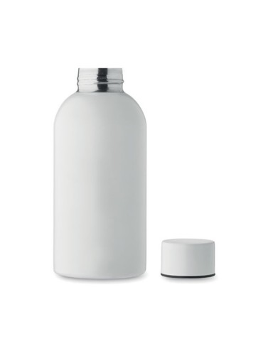 Bouteille simple paroi publicitaire 500 ml ATHENA MID Couleurs : blanc Matières : acier inoxydable recyclé personnalisable avec 