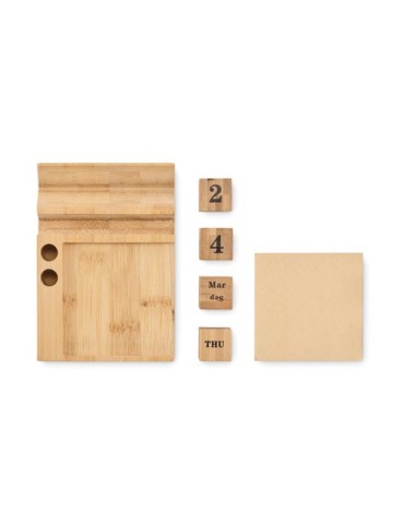 Calendrier de bureau  en bambou BOOTOP Matières : bambou Couleurs : bois cadeau entreprise pas cher