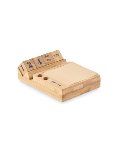 Calendrier de bureau  en bambou BOOTOP Matières : bambou Couleurs : bois goodies publicitaire événementiel