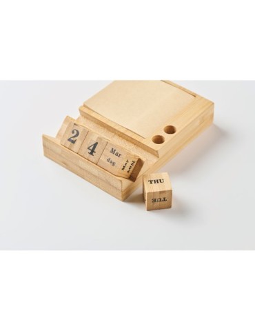 Calendrier de bureau  en bambou BOOTOP Matières : bambou Couleurs : bois impression haute définition