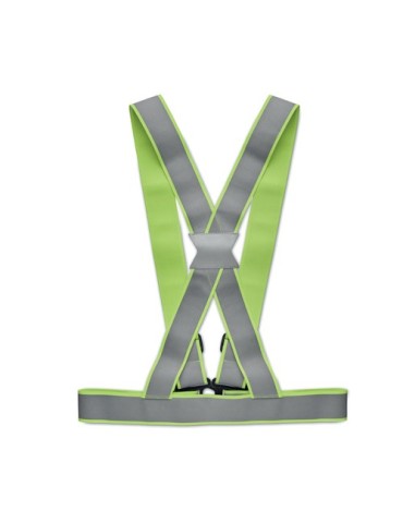 Bretelles réfléchissantes personnalisées ALLVISIBLE+ Matières : PET Couleurs : vert fluo cadeau collaborateur premium