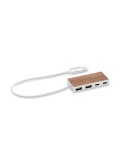 Hub USB publicitaire 4 ports 27,5 cm UBAH Matières : aluminium recyclé  Couleurs : bois