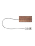 Hub USB publicitaire 4 ports 27,5 cm UBAH Matières : aluminium recyclé  Couleurs : bois goodies publicitaire événementiel