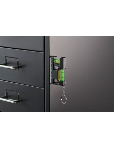 Porte-clés niveau en ABS personnalisé MAGEVEL Matières : ABS Couleurs : noir marquage couleur éclatante