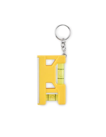 Porte-clés niveau en ABS personnalisé MAGEVEL Matières : ABS Couleurs : jaune marquage laser ultra précis