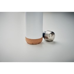 Bouteille isotherme double paroi  de 500 ml en acier inoxydable - ASPEN CORK Matières : acier inoxydable Couleurs : blanc livrai